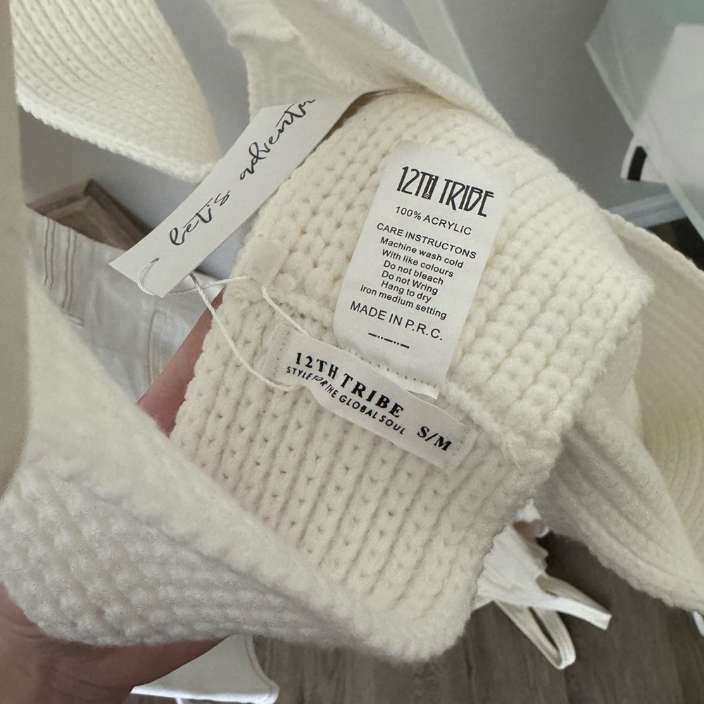 12th Tribe White Crochet Knit Wrap Top - Picture 4 of 4